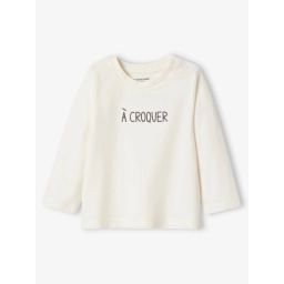 Tee-shirt personnalisable bébé manches longues écru