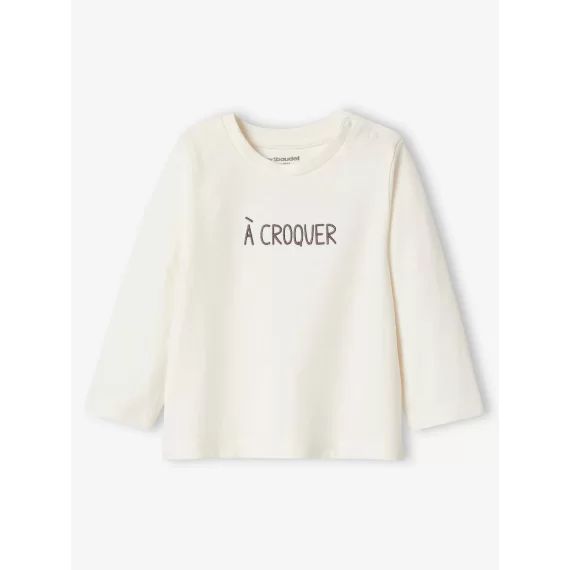 Tee-shirt personnalisable bébé manches longues écru