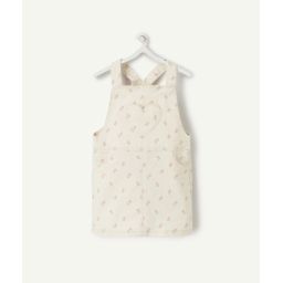 Robe salopette bébé fille écrue imprimée avec fleurs –  – Soldes
