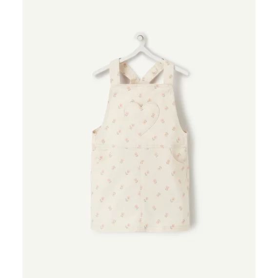 Robe salopette bébé fille écrue imprimée avec fleurs –  – Soldes