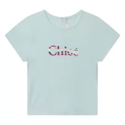 T-shirt imprimé avec clous Fille Bleu