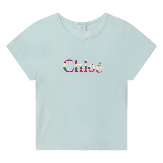 T-shirt imprimé avec clous Fille Bleu