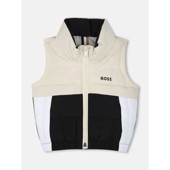Blouson Matelassé Sans Manches Blanc Cassé