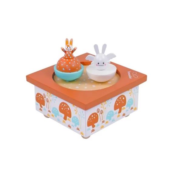 Boîte à musique magnétique Ange Lapin Automne (11,5 x 8,5 cm)