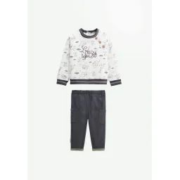 Ensemble Bébé Sweat-shirt En Molleton Et Pantalon En Velours Crazy Safari Kaki
