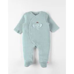 Pyjama Bébé Velours Côtelé Turquoise