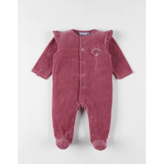 Pyjama En Velours Côtelé Coeur Rose