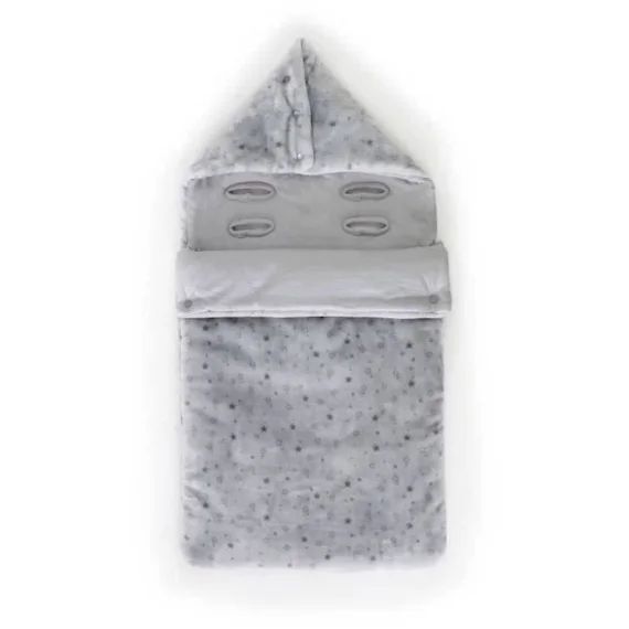 Nid d&rsquo;ange imprimé étoiles – Gris – 80 cm gris