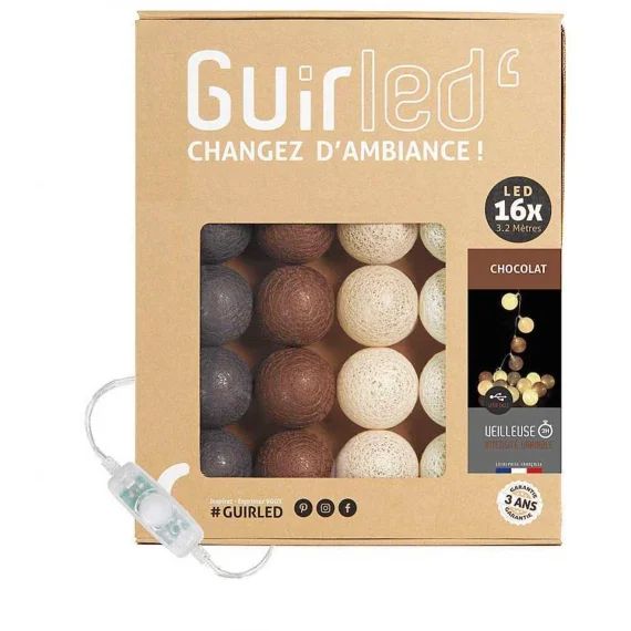 Guirlande Boule Lumineuse Led Usb Veilleuse 2h Chocolat