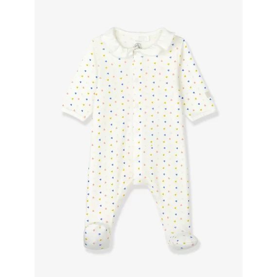 Dors-bien bébé en coton bio PETIT BATEAU blanc imprimé