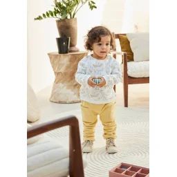 Ensemble Sweat Et Pantalon Bébé Mixte En Molleton Little Fox Ecru