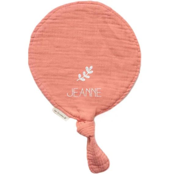 Doudou ballon Rose corail (personnalisable)