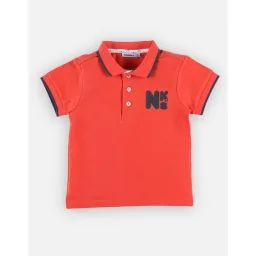 Polo en coton piqué rouge