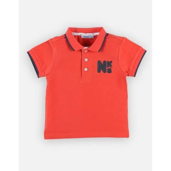 Polo en coton piqué rouge