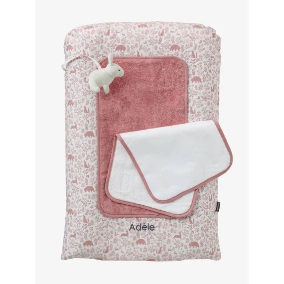 Matelas à langer + 2 tapis de change DANS LES BOIS vieux rose