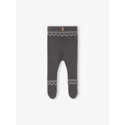 Pantalon avec pieds en maille jacquard bébé bleu ardoise