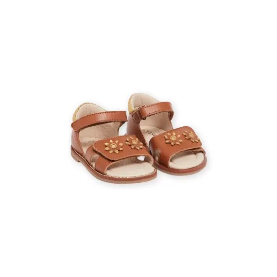 Sandales Camel En Cuir – Marron