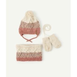 Set bonnet snood moufles en tricot et en fibres recyclées –  – Soldes