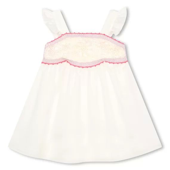 Robe à bretelles volantées Fille Blanc