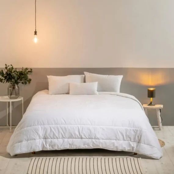 Bleu Calin Couette 200x200cm L&rsquo;anti Punaises De Lit – Anti Acariens – Chaude – Traitement Aux Huiles Essentielles Blanc