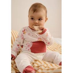 Pyjama Bébé À Pieds Retroussables Fiesta Terracotta