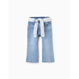 Jean Avec Ceinture Florale Bleu Clair