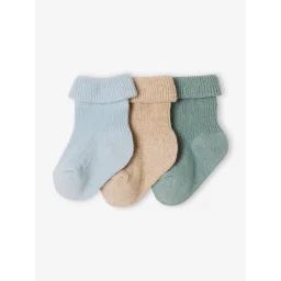 Lot 3 paires de chaussettes bébé unies bleu glacier