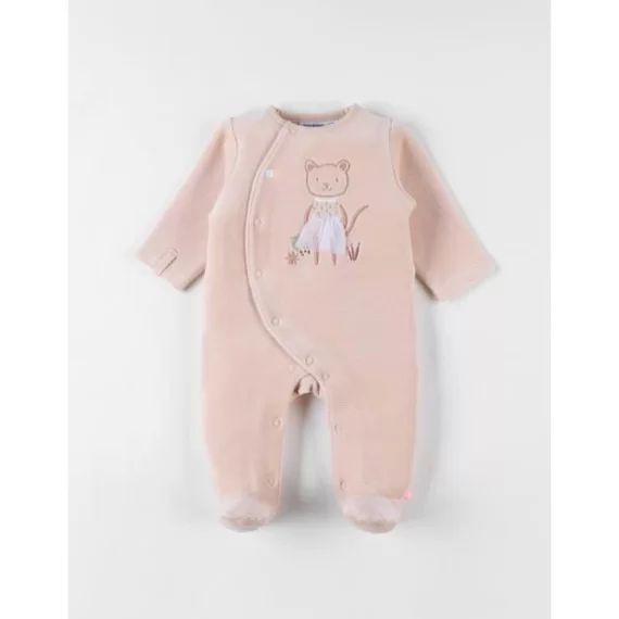 Pyjama 1 Pièce Guépard En Velours Poudre Orange