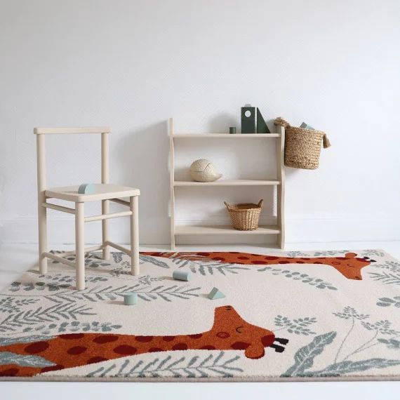 Tapis Chambre Enfant Girafes Nisu Multicolore