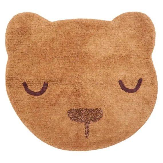 Tapis enfant Sandel tissé main coton toffee 100×110 – Nattiot marron