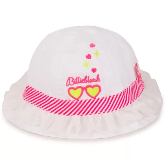 Chapeau en popeline de coton Fille Blanc