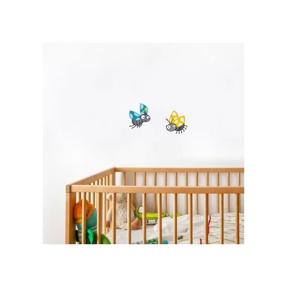 Stickers muraux coccinelles coccis jaune et bleu