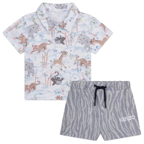 Ensemble polo et short Garçon Blanc