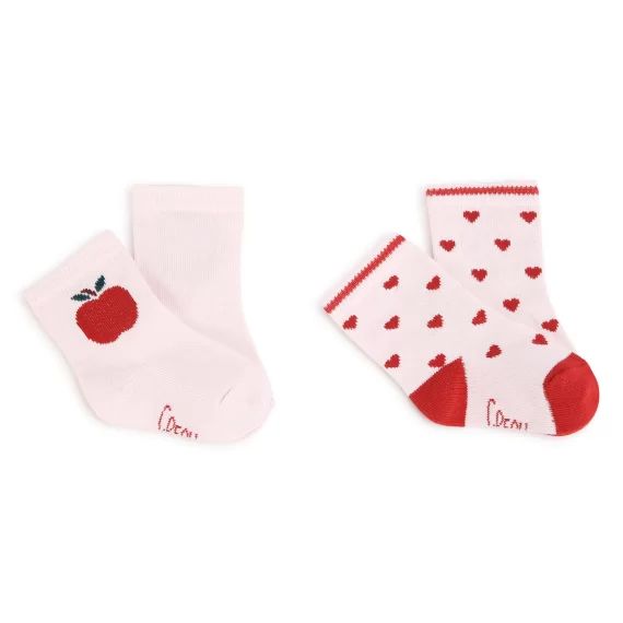 Deux paires de chaussettes Fille Rose