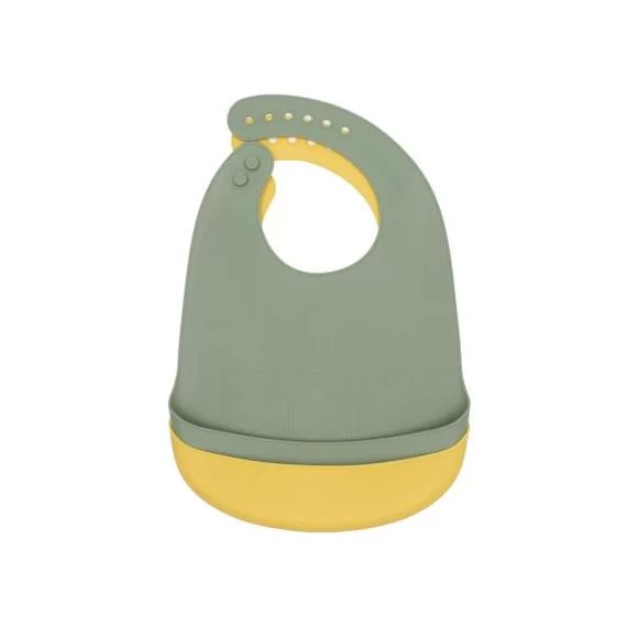 Lot de 2 bavoirs en silicone jaune et vert