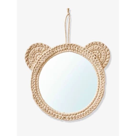 Miroir ourson tricot beige