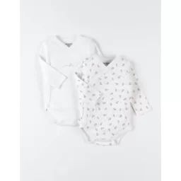 Set De 2 Bodies En Coton Bio Marron