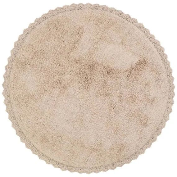 Tapis Enfant Perla Crocheté Main En Coton Finition Crochet Rose Ø110 – Nattiot Rose