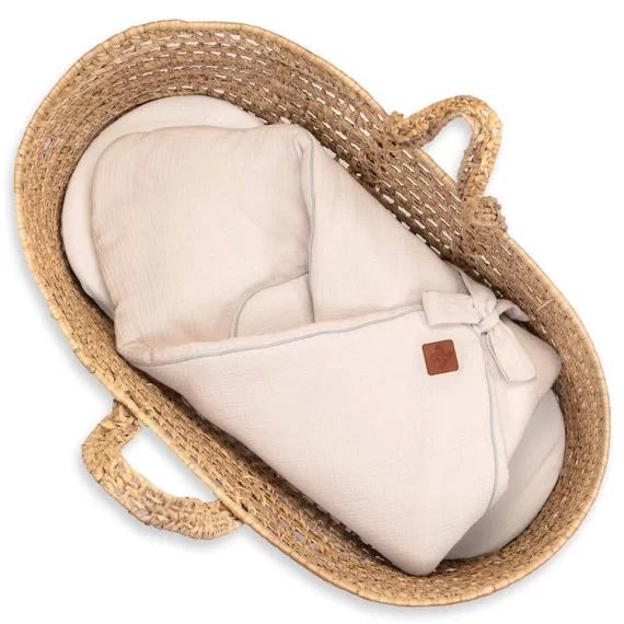 Couverture D’emmaillotage En Gaze De Coton Jeanne Beige