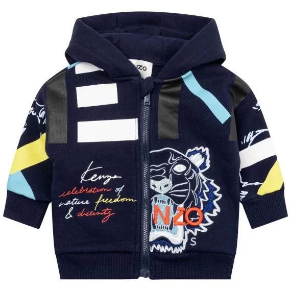 Sweat-shirt zippé à capuche Garçon Bleu