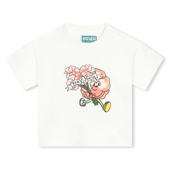 T-shirt imprimé en coton Fille Blanc