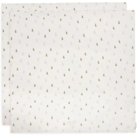 Lot De 2 Grands Langes Gaze De Coton Happy Miffy Vert Olive