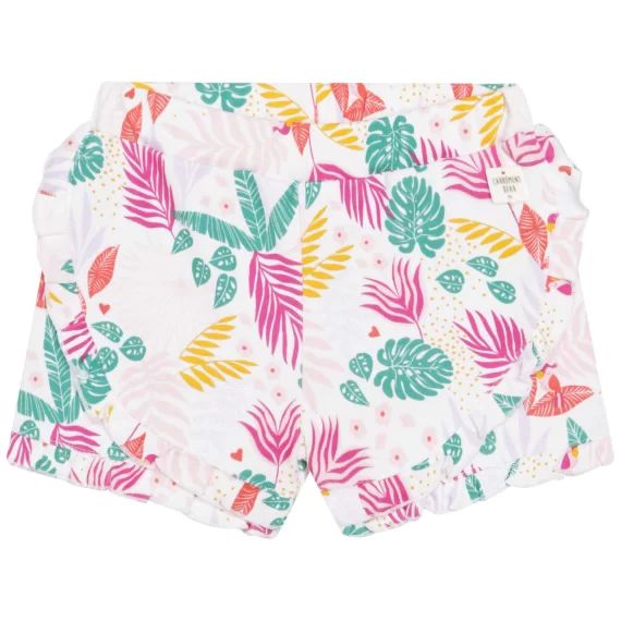 Short en coton imprimé Fille Blanc