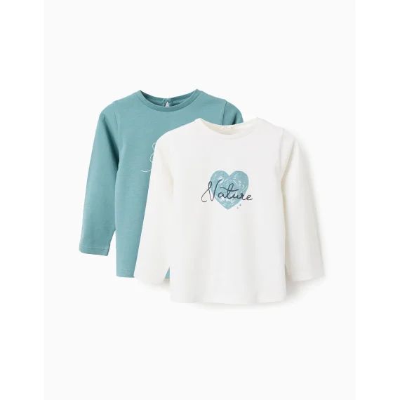 Pack 2 T-shirts À Manches Longues Blanc