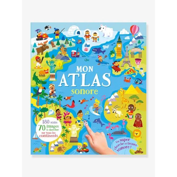 Cherche et trouve – Mon Atlas sonore – 180 sons – 1-2-3 SOLEIL blanc