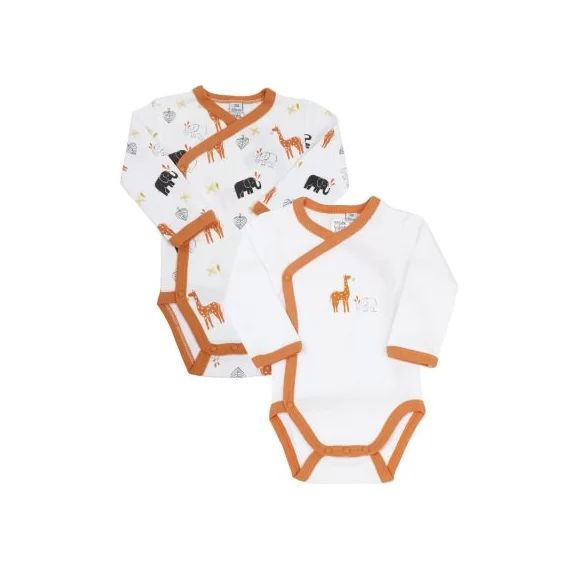 Lot de 2 bodies en coton Terre battue (1 mois)