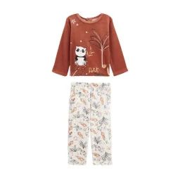 Pyjama Bébé 2 Pièces En Velours Maloueg Marron