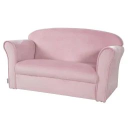 Canapé Club En Velours Doux Pour Enfant – Rembourré En Mousse – Lil Sofa Rose Pastel