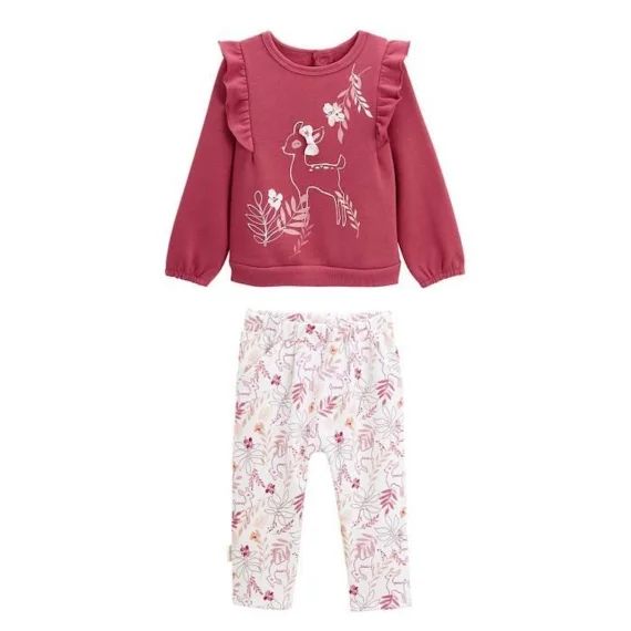 Ensemble Sweat Et Pantalon En Molleton Bébé Fille Oma Biche Rose