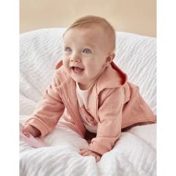 Veste sweat à capuche en coton BIO rose